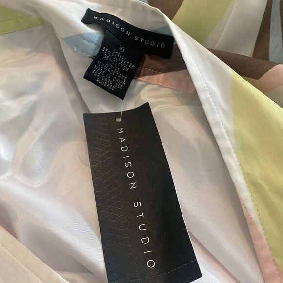 Madison Studio Pink Powderpuff Multi Grecian Romance Skirt Spring Easter 10 NWT - Picture 3 of 5